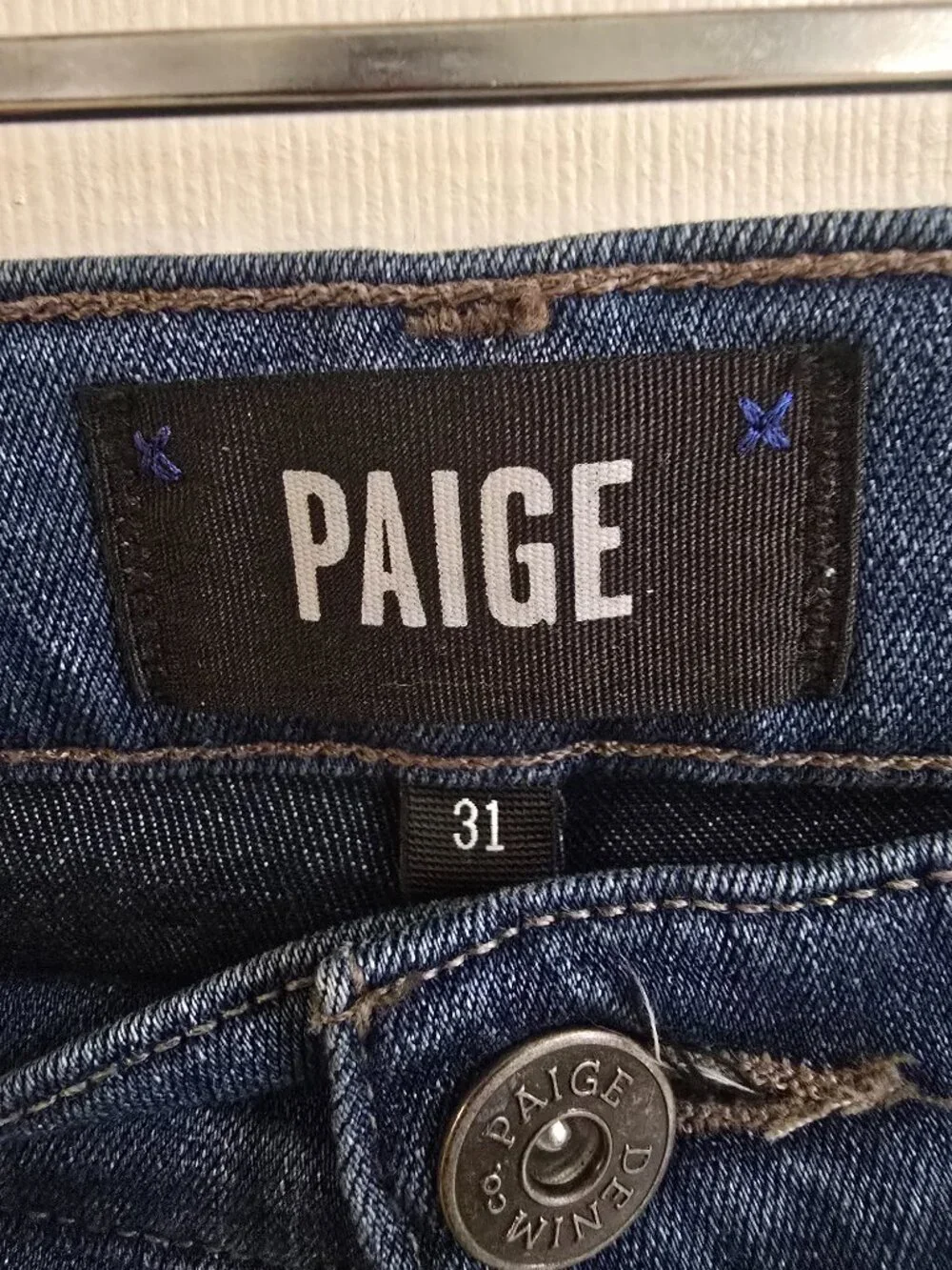 PAIGE Lennox Slim Jeans Size 31 Medium Wash Denim Men